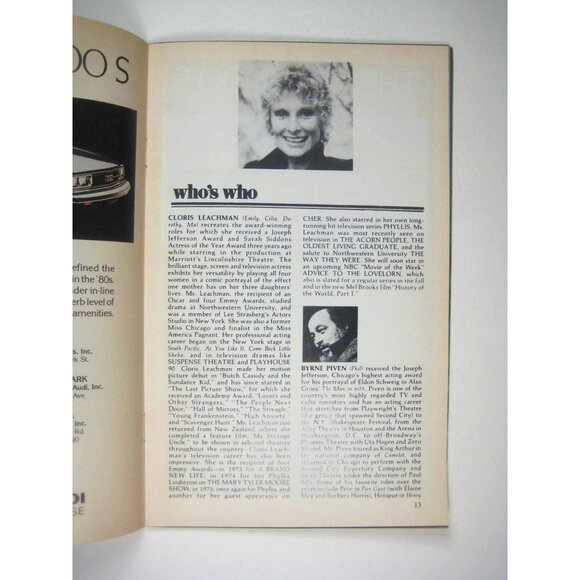 Twigs Stagebill Drury Lane Theatre George Furth Featuring Cloris Leachman 1981 - Picture 4 of 6